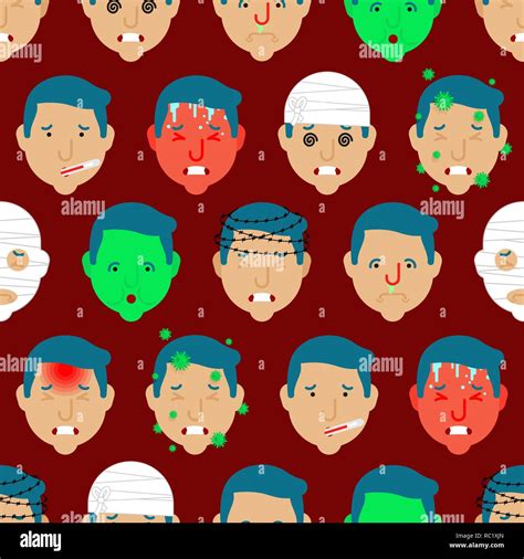 Headache pattern seamless. Head Pain background. Concussion and cold ...