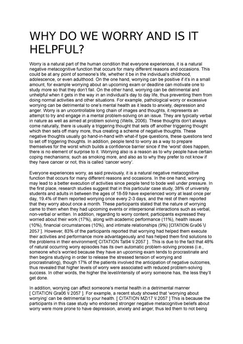 Image result for Why Worry Is Not Helpful