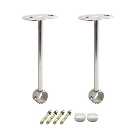 Ulifestar 2 Pack Ceiling Mount Bracket, Stainless Steel Wardrobe Pipe ...
