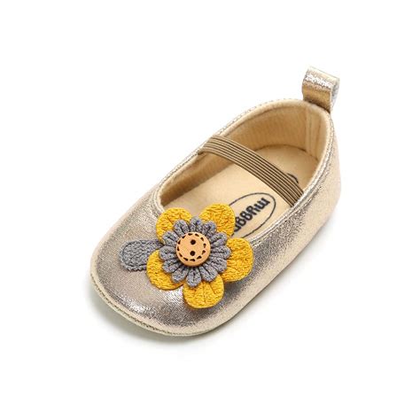 Buy myggpp Mommy's Little Baby Girl Flower Princess Baby Shoes (Creamy ...