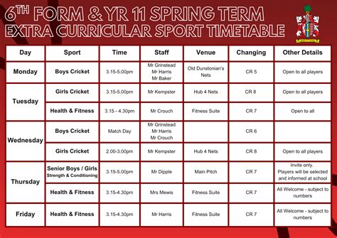 Extra-Curricular Sports Timetable - Langley Park School for Boys ...