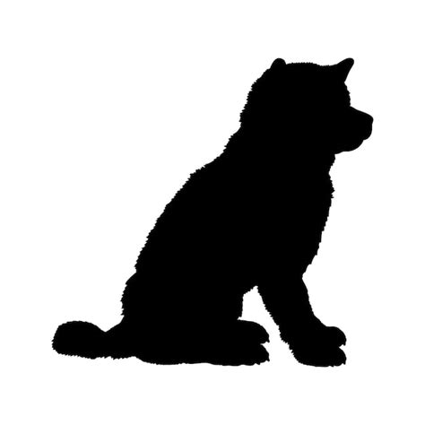 Dog silhouette dog akita sitting breeds logo monogram vector | Premium ...