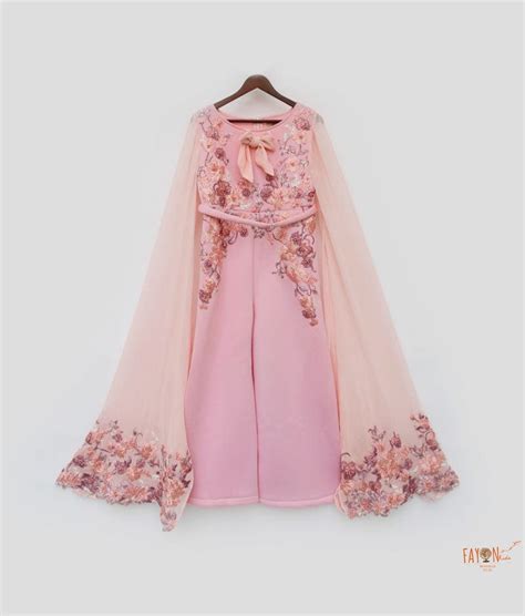Buy Pink Neoprene Jumpsuit with Georgette Sleeves – FayonKids