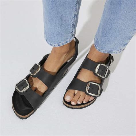 Milano Big Buckle Oiled Leather in Color Black | BIRKENSTOCK US