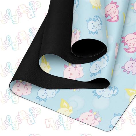 Axolotl Kawaii Yoga Mat Adorable Amphibian Workout Essential Kawaii ...