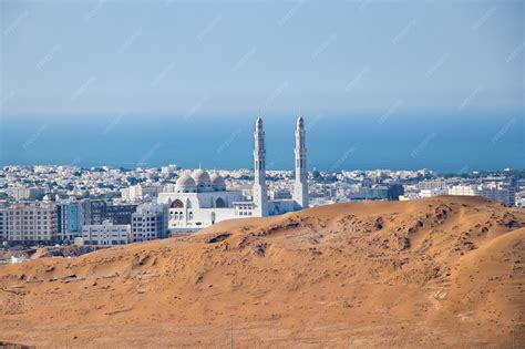 Premium Photo | Landscape of muscat oman with desert and city of middle east asia