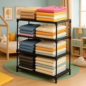 Gevoli Collapsible Wardrobe 6 Shelves Storage Clothes Storage Rack ...