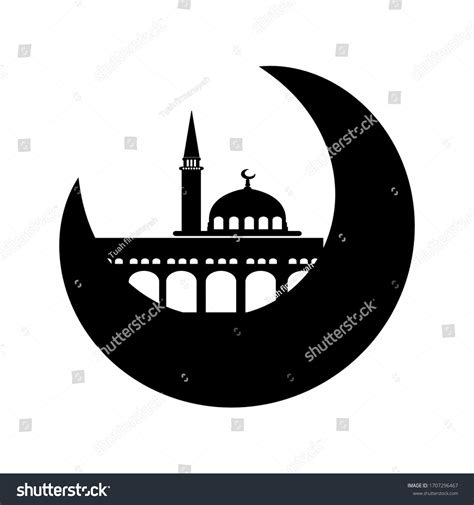 Mosque Tower Icon Circumference Moon Stock Vector (Royalty Free ...