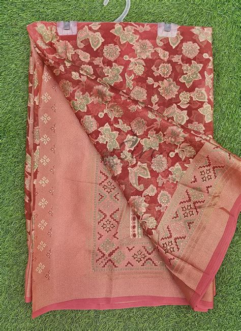 Lovely Brasso Saree in Foil Print – Siri Collections
