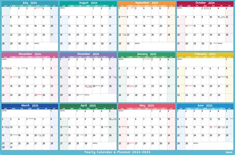 Yearly Wall Calendar 2025-2026 - Large Yearly Calendar, Jul 2025 - Jun ...