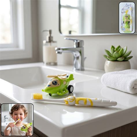 2 in 1 Kids Toothbrush with Fun Helicopter Toy (2 Pc Set)– Natation.in