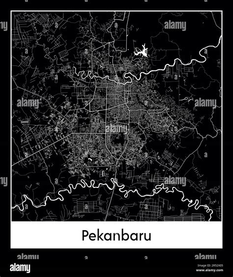 Minimal city map of Pekanbaru (IndonesMinimal city map of Pekanbaru (Indonesia Asia)ia Asia ...
