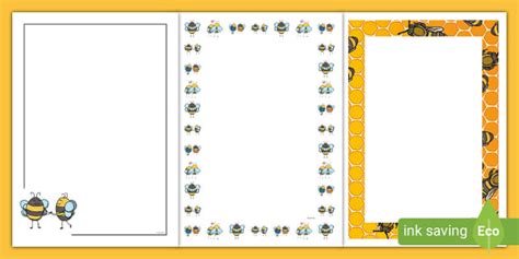 Simple Blank Bee Page Border | Page Borders | Twinkl