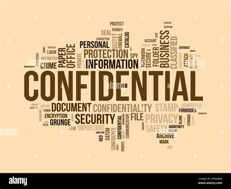 Word cloud background concept for Confidential. Secret information ...