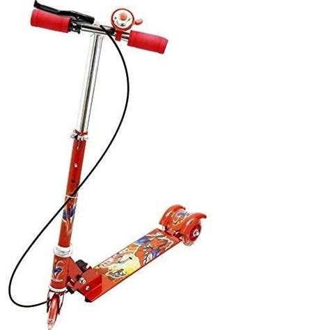 JMV® 3 Wheel Foldable Height Adjustable Kick Scooter with LED Lights ...