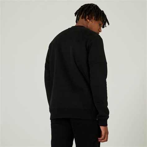 Men's Gym Cotton Blend Sweatshirt with Kangaroo Pocket 520 - Black