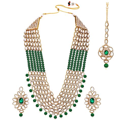 Buy Peora Gold-plated Brass and Pearl Rani Haar Necklace With Earrings ...