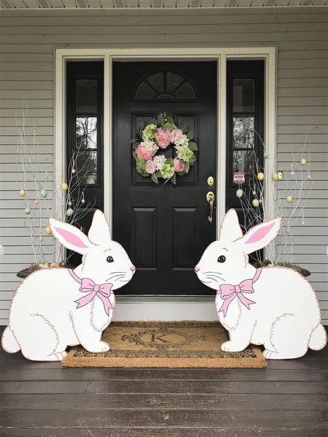 Easter Bunny (one) Outdoor Lawn Decor - Etsy | Easter porch decor ...