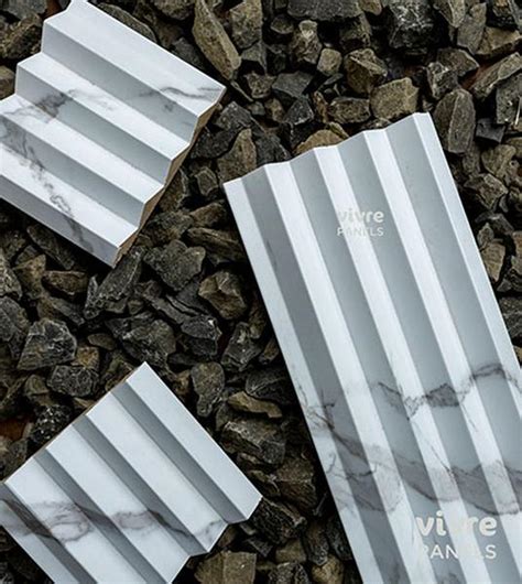 PN 00086 White Marble Triangular 9 ft x 4.75 inch MDF Louver/Panel - 18 ...