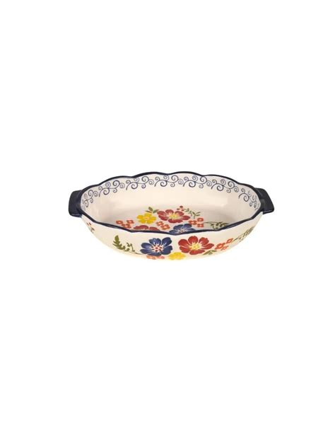Fuente Porcelana Floreada Oval 30 x 18 x 6 cm Tienda Sprinkles & More