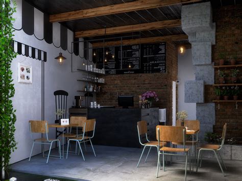Rustic Coffee Shop Design 的图像结果