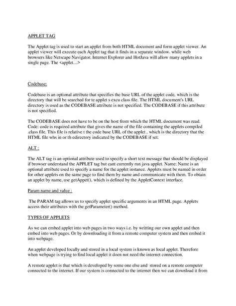 Applet Tag in HTML 的图像结果