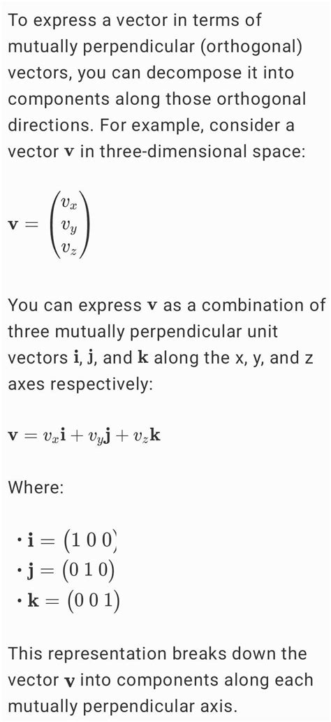 Express a vector on the form of mutually perpendicular vectors ...