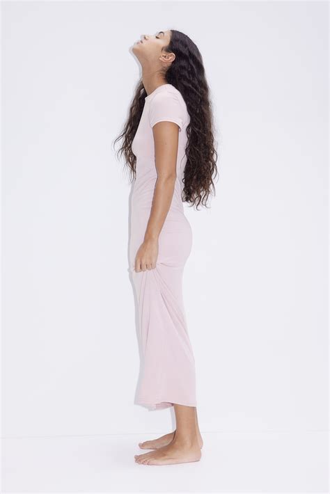 Jersey bodycon dress - Light dusty pink - Ladies | H&M IN
