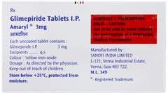Amaryl 3mg Tablet 30: Uses, Side Effects, Price & Substitutes