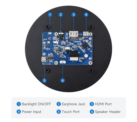 5inch HDMI Round Touch Display, 1080 × 1080, IPS – ThinkRobotics.com