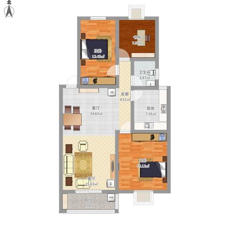55平米两室一厅户型图,54平米小户型样板间,55平方户型图(第7页)_大山谷图库
