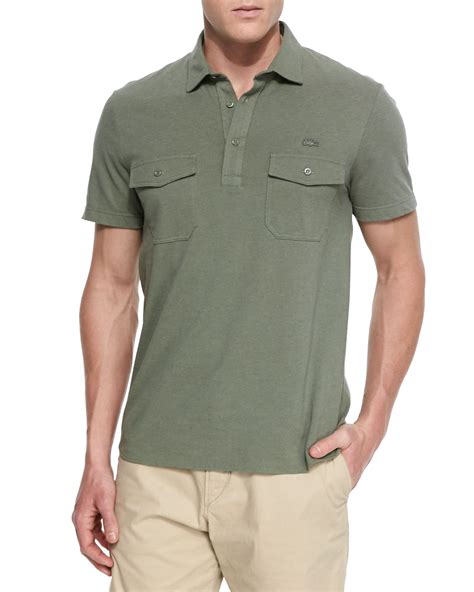 Lacoste Double-Pocket Polo Shirt in Green for Men - Lyst