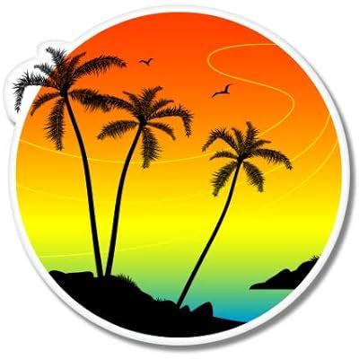 Buy GT Graphics Tropical Sunset Vacation Palm Trees - Vinyl Sticker ...
