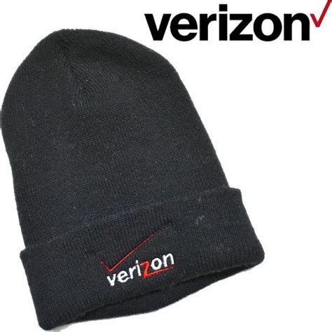1点物 VERIZON企業ロゴ刺繍ニット帽/黒/古着メンズレディースOKアメカジ90sストリート/スポーツMixニットキャップ帽子ビーニー中古 ...
