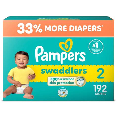Pampers Swaddlers Diapers, Size 2 (10-22 lbs), Absorbent, Keeps Baby ...