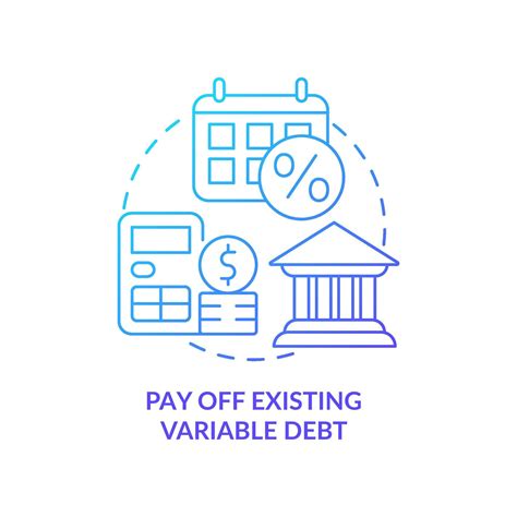 Pay off existing variable debt blue gradient concept icon. Protecting ...