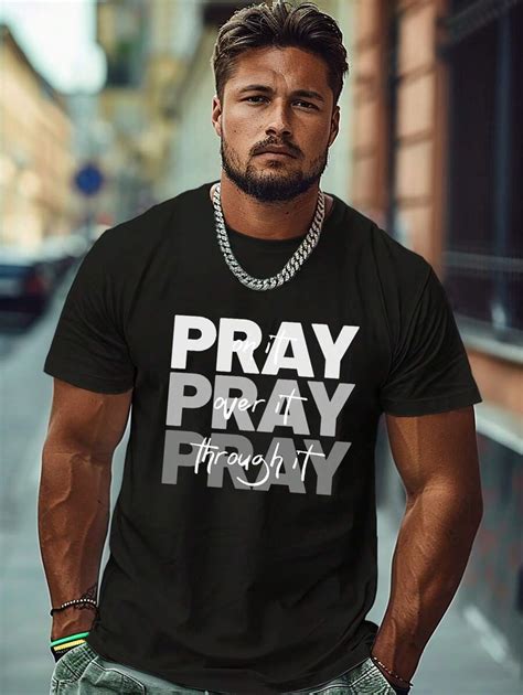 Men Plus Size Slogan Print Short Sleeve T-Shirt | SHEIN USA