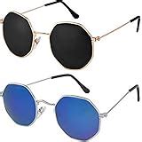 Buy CREEK Unisex Octagonal Sunglasses/Frame for Men & Women - Black ...