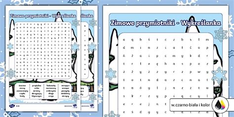 Zimowe przymiotniki | Wykreślanka | Pory roku