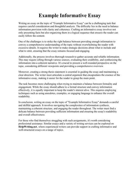 Image result for The Final Informative Essay Example