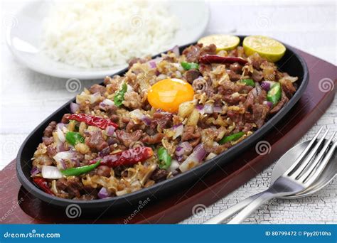Pork Sisig, Filipino Cuisine Stock Photo - Image of liver, cooking ...