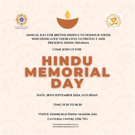 HINDU MEMORIAL DAY - 28-09-2024, St Andrew Place Leith, EH6 7EG ...