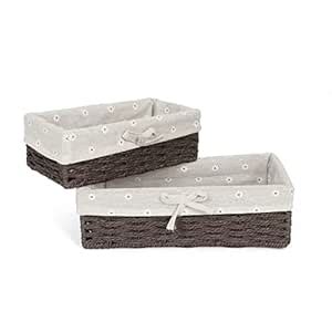 HOKIPO Eco-Friendly Handwoven Paper Weave Wicker Oval Basket For Home ...