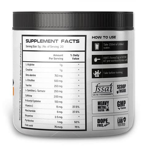 AS-IT-IS ATOM A7 Pre-workout for Pump & Performance | Caffeine 200mg