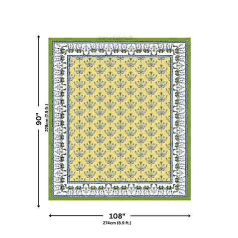 Floral Corsage Yellow Pure Cotton King Size Bedsheet – JaipurFabric®
