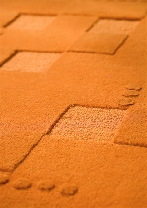 Hand-Tufted Geometric Vinson Miami Orange Area Rug Carpet