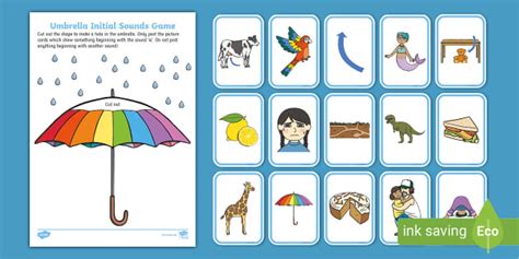 Umbrella Initial Sound Game: Letter u