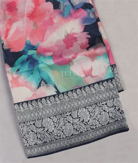 Buy Midnight Blue Banaras Kathan Silk Saree T548873