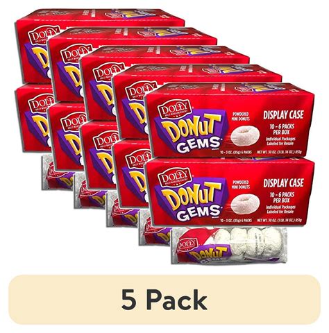(5 pack) Dolly Madison Dolly Madison Powdered Donut Gems Mini Donuts ...