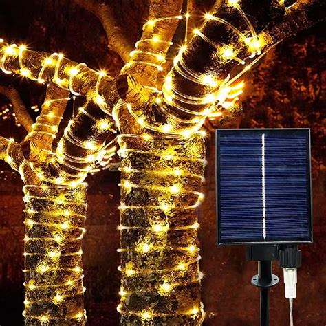 Yellow Solar Rope Lights Solar String Lights Outdoors Multicolour
